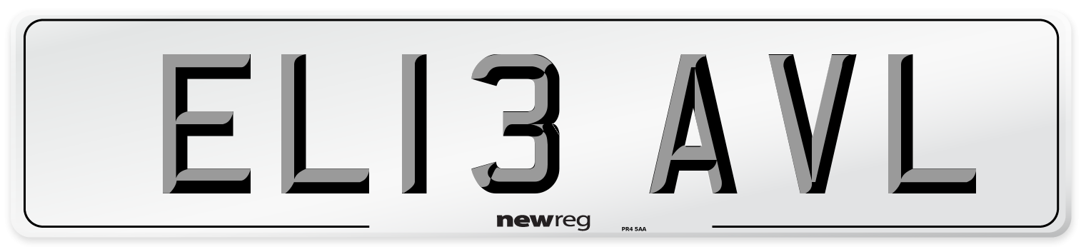 EL13 AVL Number Plate from New Reg